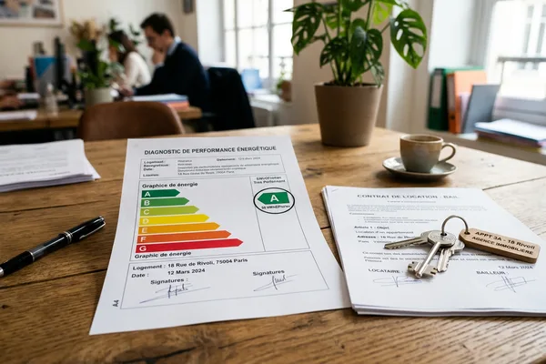 DPE location - certificat performance énergétique et clés appartement