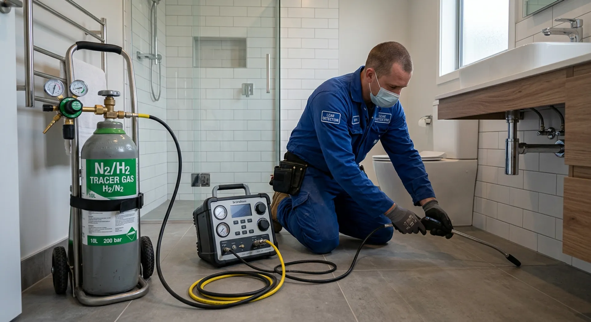 gaz traceur azote hydrogène recherche de fuite d'eau